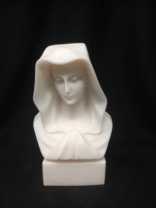 Exquisite Handmade Sculpture Alabaster Virgin Mary Bust A Sacred Symbol of Grace Religious Statue-OsirisTradingUK