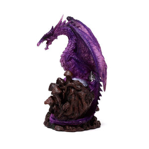 Amethyst Dragon Figurine - Gothic Skull Ornament Fantasy Decor Statue Home Decor