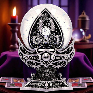 Gothic Spirit Board Snow Globe Occult Ouija Crystal Dome Witchcraft Altar Decor