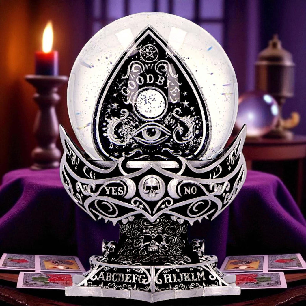 Gothic Spirit Board Snow Globe Occult Ouija Crystal Dome Witchcraft Altar Decor