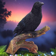 Load image into Gallery viewer, Raven Perched Gothic Figurine Witchy Wildlife Decor Mythical Bird Wiccan Statue
