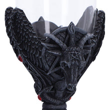 Load image into Gallery viewer, Dark Gothic Baphomet Goblet  Occult Chalice Wine Vasal with Pentagram &amp; Skulls

