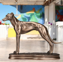 Charger l&#39;image dans la galerie, Elegant Bronze Greyhound Sculpture - Resin Dog Statue for Home Decor - 20 x 15 cm
