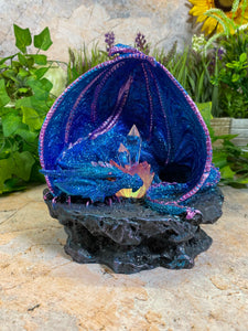Colour-Changing LED Dragon Figurine | Mystical Resin Dragon | Fantasy Home Decor | Illuminated Magical Creature | Boxed Gift Idea