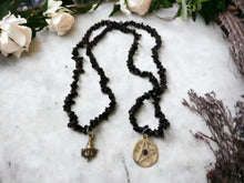 Load image into Gallery viewer, Mystic Obsidian Witch Necklace with Pentagram Pendant - Protective Crystal Jewellery, Spiritual Amulet with Magical Charms
