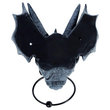 Load image into Gallery viewer, Gothic Dragon Skull Door Knocker – Medieval Stone Effect Fantasy Home Wall Decor
