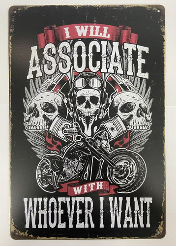 Vintage Biker Skulls Metal Sign - Unique Retro Decor for Motorcycle Enthusiasts-OsirisTradingUK