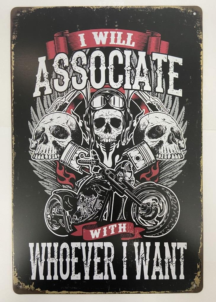 Vintage Biker Skulls Metal Sign - Unique Retro Decor for Motorcycle Enthusiasts-OsirisTradingUK