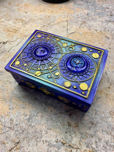 Load image into Gallery viewer, Astral Celestial Resin Box, Mystical Astrology Trinket Holder, Enchanted Zodiac Keepsake Box, Magic Moon and Stars Storage Case-OsirisTradingUK
