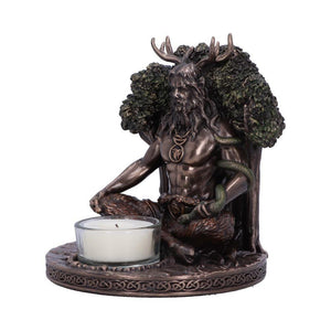 Cernunnos Celtic God Bronze Tealight Holder | Pagan Decor | Handcrafted Resin 13.5cm