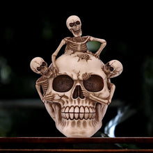 Load image into Gallery viewer, Skeleton Emerging from Skull Ornament Gothic Horror Home Décor Halloween Statue
