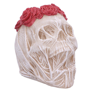 Veiled Skull Statue with Rose Wreath Gothic Wedding Gift Fantasy Ornament Decor