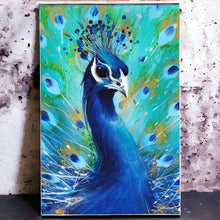 Load image into Gallery viewer, D. Finney Peacock Ceramic Wall Art Tile 30x20cm | Colourful Bird Painting Decor-OsirisTradingUK
