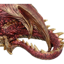 Load image into Gallery viewer, Mythical Red Gothic Dragon Resting Fantasy Creature Figurine Enchanted Decor
