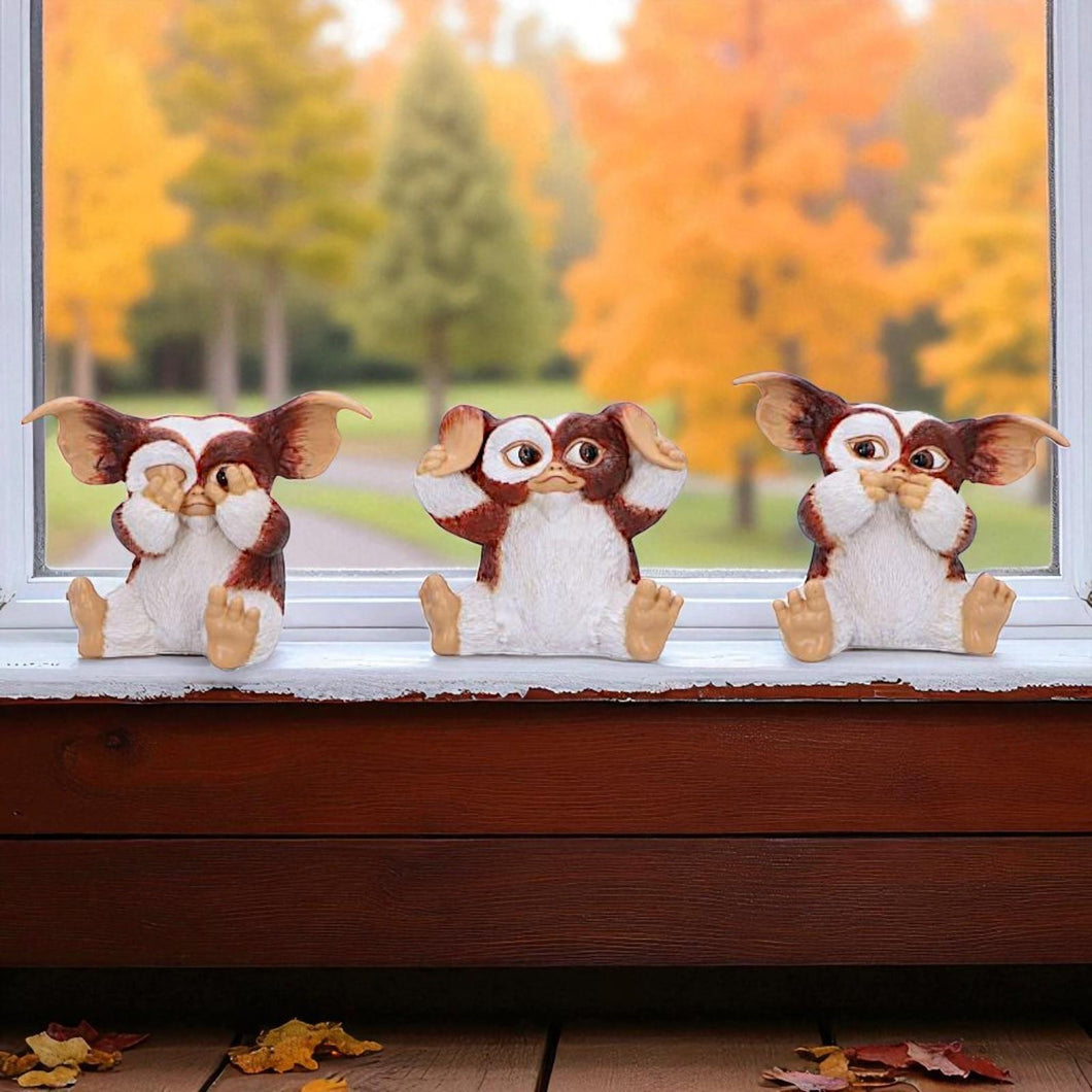 Official Gremlins Three Wise Gizmo Statues Movie Inspired Figures Fan Gift Decor