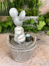 Load image into Gallery viewer, Cheeky &amp; Charming Hilarious Mouse on Resin Bucket Lid Garden Ornament-OsirisTradingUK
