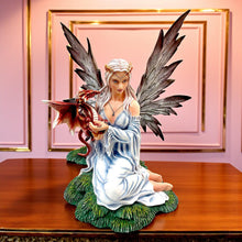 Laden Sie das Bild in den Galerie-Viewer, Fantasy Fairy Holding Dragon Figurine Gothic Ornament Mythical Creature Decor
