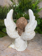 Load image into Gallery viewer, Handcrafted Guardian Angel Praying with Cross Statue Resin Sculpture
