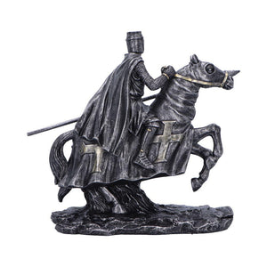 Crusader Templar Warrior Statue Horseback Knight Figurine Medieval Ornament