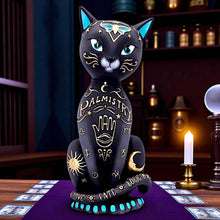 Load image into Gallery viewer, Gothic Palmistry Cat Statue Wiccan Mystical Figurine Astrology Witch Home Decor
