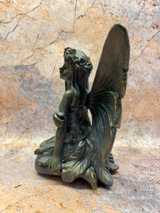 Serene Woodland Fairy Resin Statue, 18cm – Mystical Figurine with Delicate Wings for Home or Garden