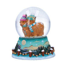 Load image into Gallery viewer, Highland Cow Snow Globe Christmas Winter Scottish Cattle Family Ornament
