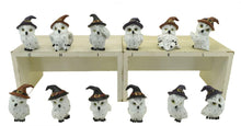 Load image into Gallery viewer, Magical White Owl Figurines Set – Witch Hat Owls 6.2cm – Fantasy &amp; Halloween Decor
