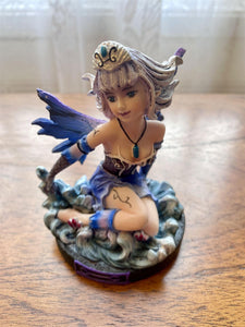 Enchanted Pisces Zodiac Fairy Figurine - Mystical Astrology Resin Statue, Nautical Fantasy Decor, Celestial Water Sign Collectible-OsirisTradingUK