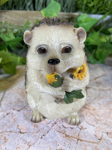 Whimsical Hedgehog Garden Ornament Handmade Resin Figurine Home Decor-OsirisTradingUK