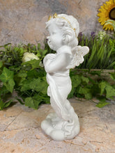 Load image into Gallery viewer, Enchanting Cherub Angel Statue with Gilded Accents - Elegantly Crafted Resin Cherub - Heavenly Nursery Decor - Boxed for Gifting&quot;
