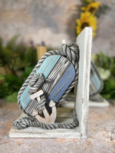 Load image into Gallery viewer, Rustic Nautical Charm Reclaimed Wood Anchor and Rope Book Ends-OsirisTradingUK
