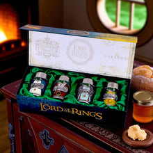 Load image into Gallery viewer, Lord of the Rings Hobbit Shot Glass Set Official Frodo, Sam, Merry, Pippin Cups
