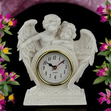 Charger l&#39;image dans la galerie, Cherub Angel Mantle Clock - Endless Love Design, Elegant Resin Quartz Clock Gift
