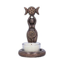 Load image into Gallery viewer, Triple Goddess Tealight Holder Wiccan Altar Decor Pagan Spiritual Alter ornament Statue
