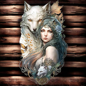 Enchanting Wolf Guardian Metal Wall Sign - Majestic Fantasy Art Decor, Mystical Nature-Inspired Home Accent-OsirisTradingUK