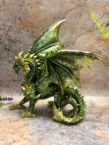 Fierce Green Dragon Statue Gothic Dragons Collection Fantasy Sculpture Hand Made from Quality Designer Resin-OsirisTradingUK