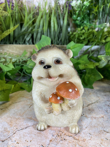 Whimsical Hedgehog Garden Ornament Handmade Resin Figurine Home Decor-OsirisTradingUK