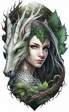 Load image into Gallery viewer, Enchanted Forest Dragon and Elf Metal Sign - Fantasy Art Wall Decor - 30x48cm with Pre-drilled Hole for Easy Hanging
