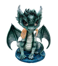 Load image into Gallery viewer, Resin Dragon Figurine 14.5cm Green Cute Baby Dragon Gothic Fantasy Home Decor Gift
