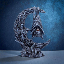 Load image into Gallery viewer, Gothic Bat Moon Figurine Dark Fantasy Decor Crescent Moon Horror Ornament
