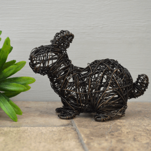 Abstract Wire Metal Rabbit Garden Ornaments Lawn Decor Country Home Hare-OsirisTradingUK