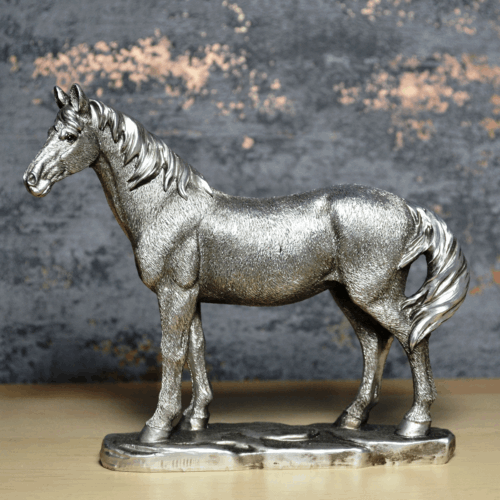 Antique Silver Standing Horse Statue Ornament Horses Collection Mare Sculpture-OsirisTradingUK