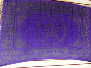 Altar Cloth Wall Hanging Tie Dye Sarong Tapestry Pentagram Wicca Pagan Pentacle