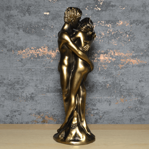 Art Deco Bronze Effect Nude Lovers As One Figure Statue Art Sculpture Figurine-OsirisTradingUK