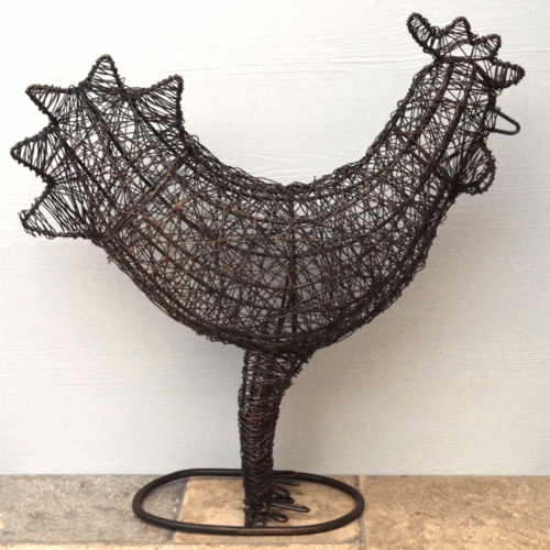 Abstract Wire Metal Cockerel Garden Ornament Lawn Decor Country Home Chicken-OsirisTradingUK