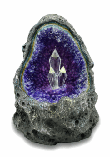 Crystal Cavern Amethyst Purple LED Light Up Geode Rock Lamp Crystal Fantasy Gift-OsirisTradingUK