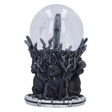 Load image into Gallery viewer, Cult Cuties Snow Globe Gothic Cat Witch Pentagram Occult Ornament Collectibles
