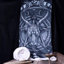 Load image into Gallery viewer, Baphomet Throw Blanket Occult Gothic Home Decor Black Sabbatical Goat Tapestry
