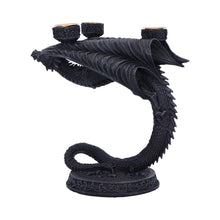Load image into Gallery viewer, Gothic Dragon Candle Holder Triple Candelabra Fantasy Medieval Sculpture Decor
