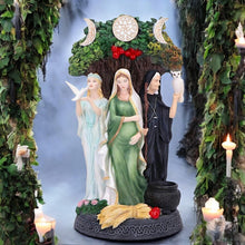 Laden Sie das Bild in den Galerie-Viewer, Maiden, Mother, Crone Painted Triple Goddess Figurine 26cm Wiccan Pagan Decor
